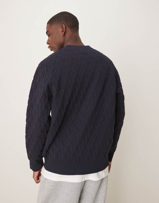 Sudadera azul marino con estampado integral de Calvin Klein Jeans, 3 de 4