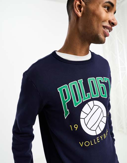 Sudadera azul marino con logo de estilo voleibol de Polo Ralph Lauren, 2 de 4