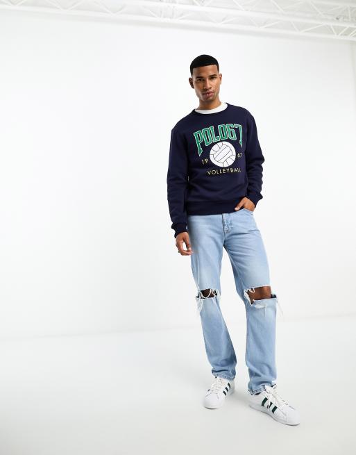 Sudadera azul marino con logo de estilo voleibol de Polo Ralph Lauren, 4 de 4