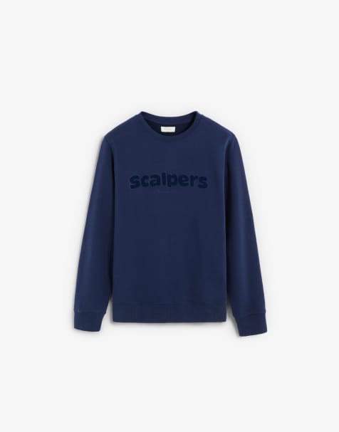 Sudadera azul marino con logo en relieve de Scalpers - view 1