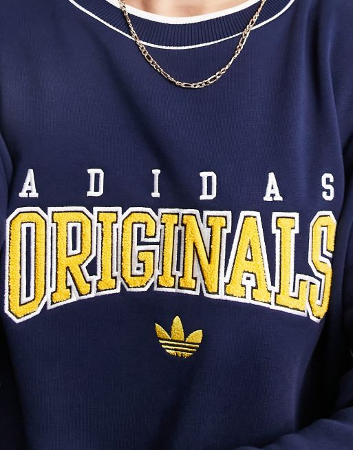 Sudadera azul marino con logo gráfico Retro Revival de adidas