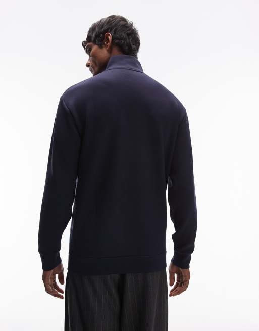 Sudadera azul marino con media cremallera de Selected , 2 de 4