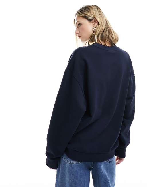 Sudadera azul marino extragrande con estampado gráfico "Malibu Yacht" de ASOS DESIGN, 4 de 4