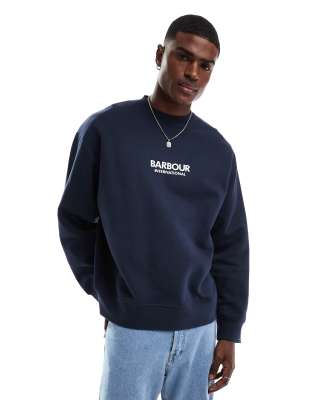 Sudadera azul marino extragrande con logo Formula de Barbour International - view 1