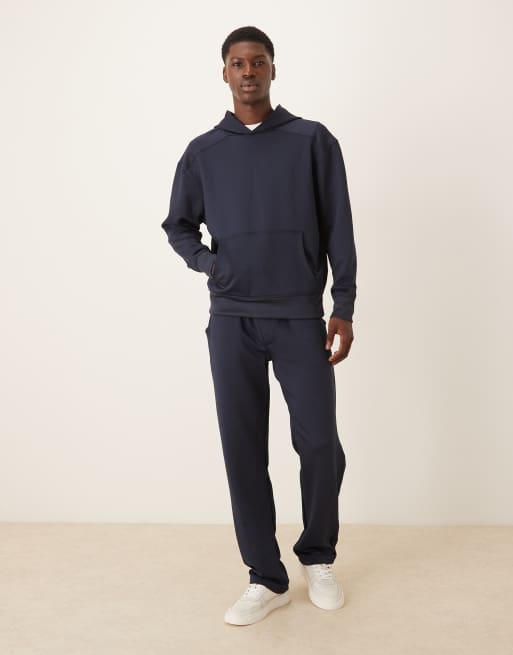 Sudadera azul marino holgada con capucha de tejido grueso efecto neopreno de ASOS DESIGN (parte de un conjunto), 2 de 5