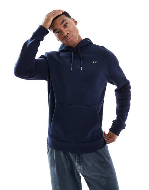 Sudadera azul marino holgada con capucha Icon de Hollister