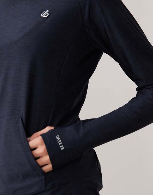 Sudadera azul marino ligera con capucha de tejido de secado rápido Sprint City de Dare 2b, 4 de 4