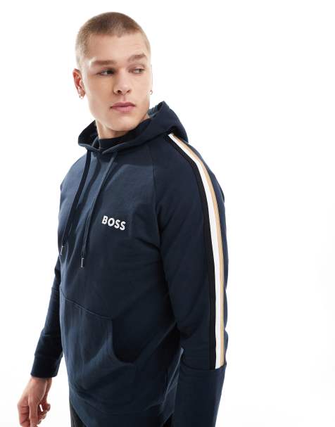 Sudadera azul marino sin cierres con capucha Iconic de BOSS Bodywear - view 1
