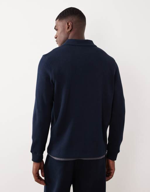 Sudadera azul marino tipo polo de ASOS DESIGN, 3 de 5