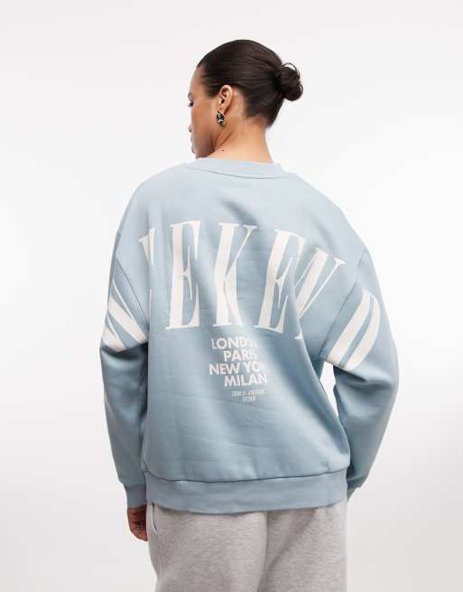Sudadera azul negruzco con logo apilado Icon de Weekend Collective, 3 de 4