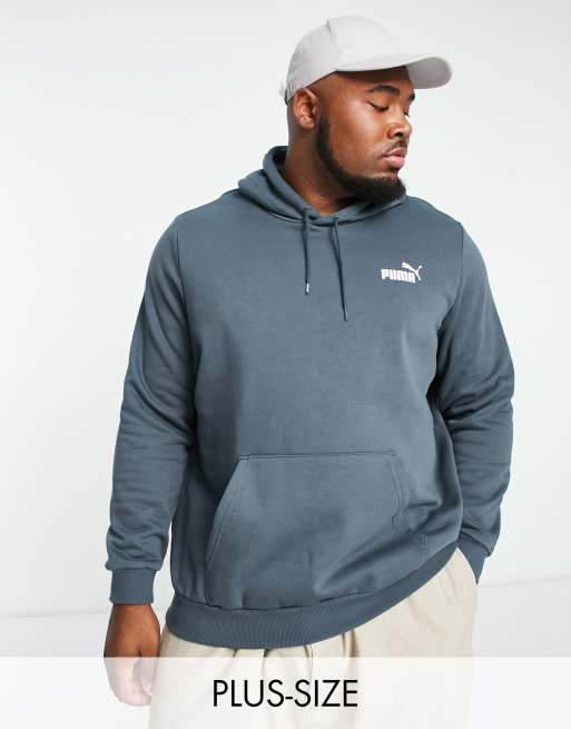 Sudadera azul oscuro con capucha y logo pequeño de PUMA Plus Essentials