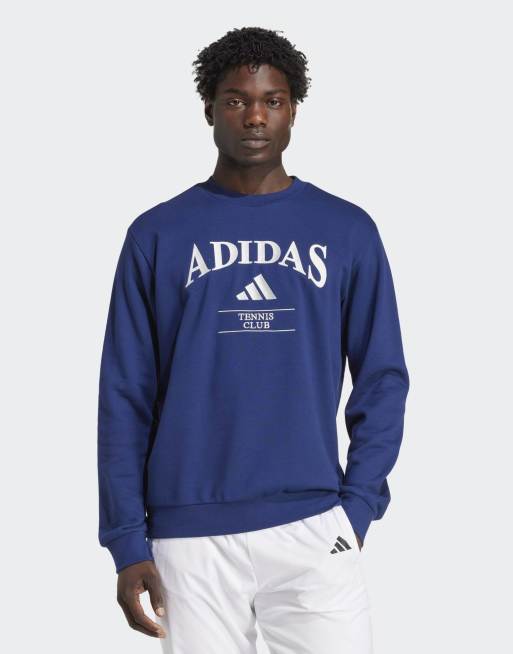 Sudadera azul oscuro con estampado gráfico y cuello redondo Adidas Heritage de adidas Performance