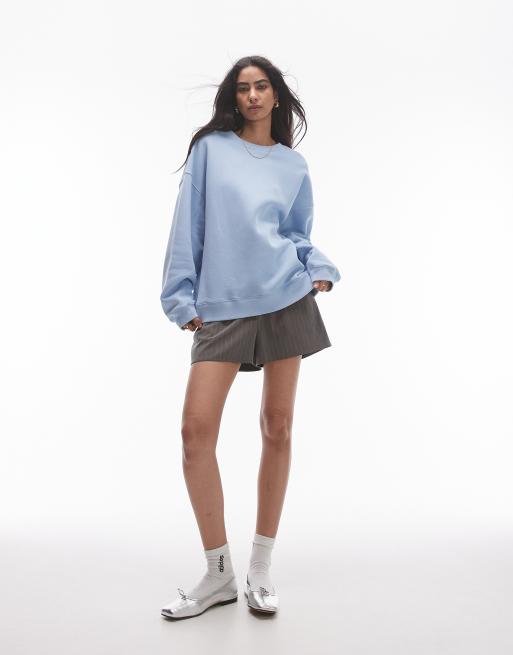 Sudadera azul pastel con detalle de costuras premium de Topshop, 2 de 4