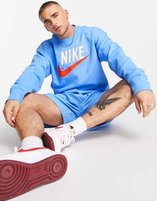 Sudadera azul universitario con logo bordado de felpa Trend Fleece de Nike