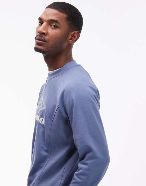 Sudadera azul y blanca Iconic de Umbro, 4 de 5