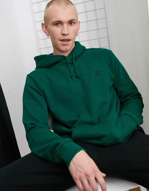 Sudadera b sica con capucha en color verde bosque de adidas