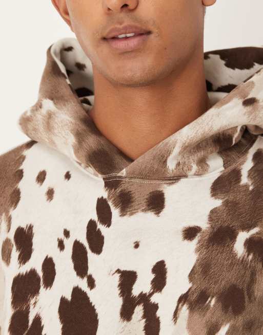 Sudadera básica con capucha, estampado de vaca y bolsillo delantero de Abercrombie & Fitch, 5 de 5