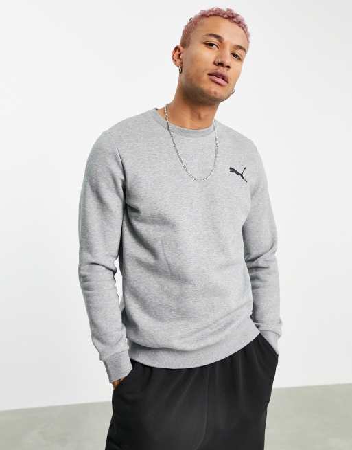 Sudadera básica gris con logo de gato de Puma