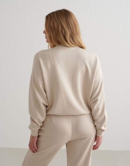 Sudadera beis café con leche de modal Comfy de Aim'n, 3 de 4
