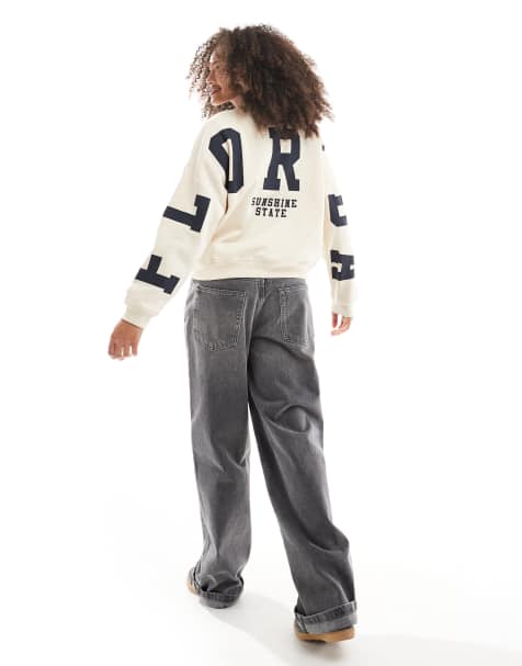 Sudadera beis claro con estampado "Sunshine State" en la espalda de ONLY - view 1