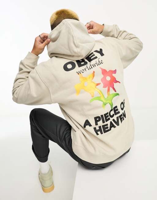 Sudadera beis con capucha A Piece of Heaven de Obey