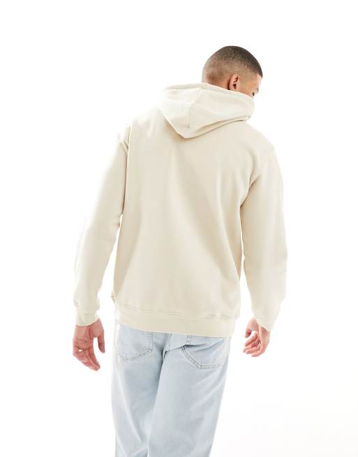 Sudadera con capucha y logo bordado, Beige