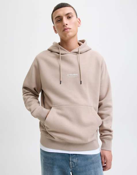 Sudadera beis con capucha y logo en el centro de Jack & Jones - view 1