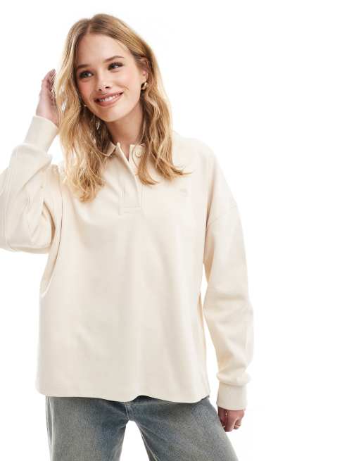 Sudadera beis con cuello tipo polo de Timberland