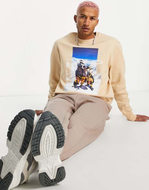 Sudadera beis con estampado fotográfico exclusiva en ASOS de 9N1M SENSE, 3 de 4