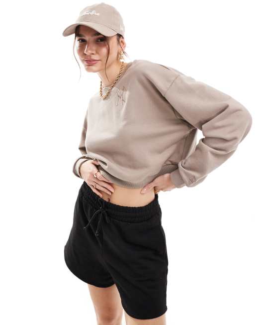 Sudadera beis con logo bordado de los NY Yankees de New Era