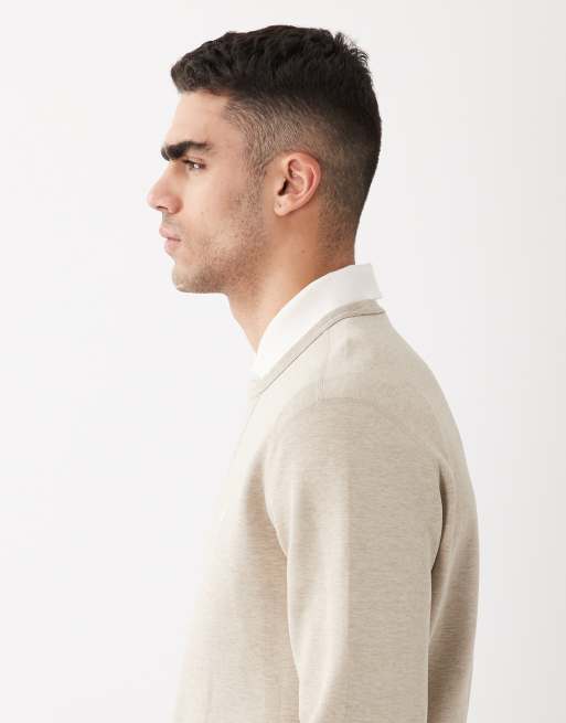 Sudadera beis con logo de icono de punto doble de Polo Ralph Lauren , 4 de 5