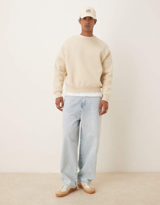 Sudadera beis de corte cuadrado holgado de ASOS DESIGN, 2 de 5