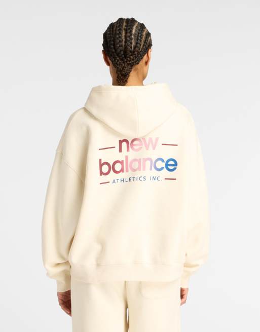 Sudadera beis extragrande con capucha de felpa Reimagined de New Balance