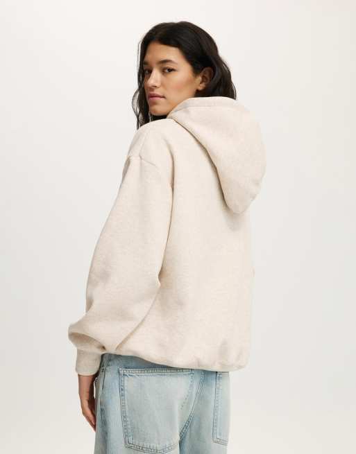 Sudadera beis extragrande con capucha premium de Cotton On, 3 de 4