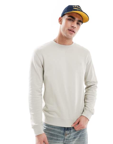 Sudadera beis holgada con recuadro del logo Westart de BOSS Orange - view 1