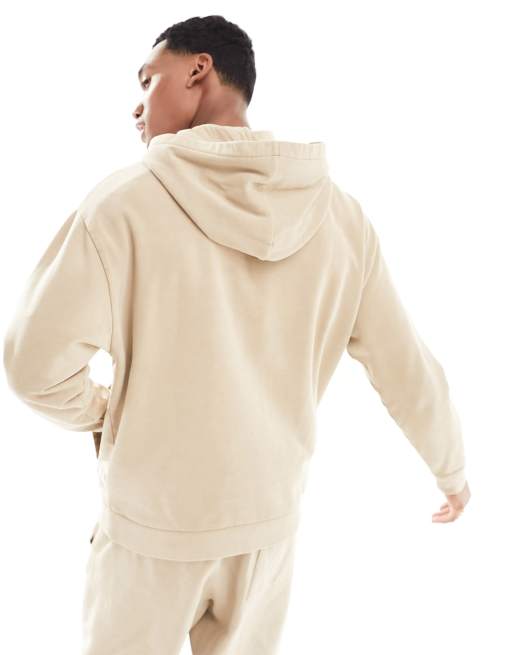 Sudadera beis lavado extragrande con capucha de ASOS DESIGN (parte de un conjunto), 3 de 4