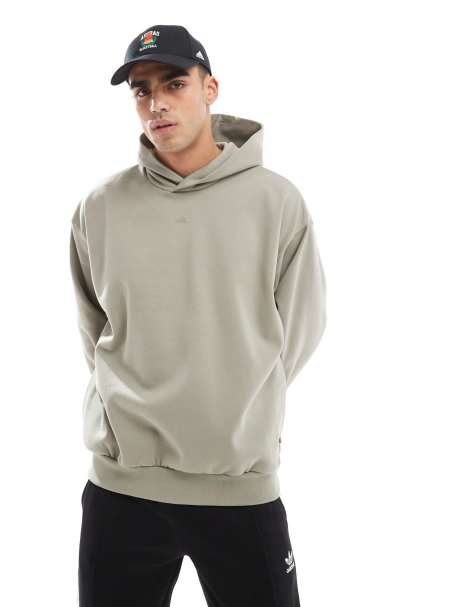 Sudadera beis unisex con capucha de felpa de adidas Basketball - view 1