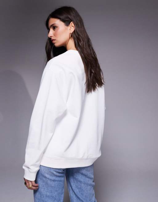 Sudadera blanca clásica con cuello redondo de Hugo Blue, 2 de 4