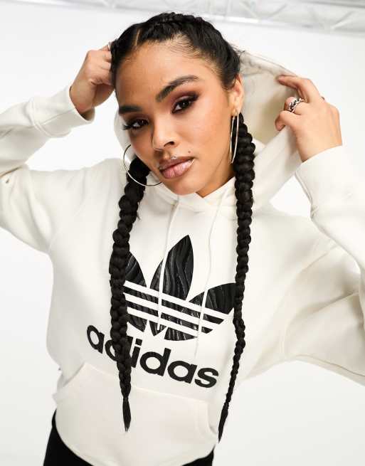 Sudadera blanca con capucha de adidas Originals