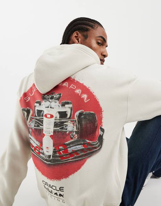 Sudadera blanca con capucha y cremallera Red Bull de Hollister