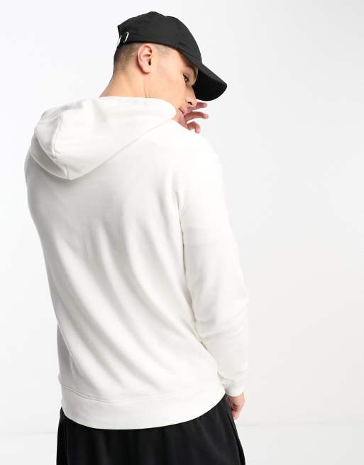 Sudadera blanca con capucha y logo de texto en la parte central de Hollister, 2 de 4