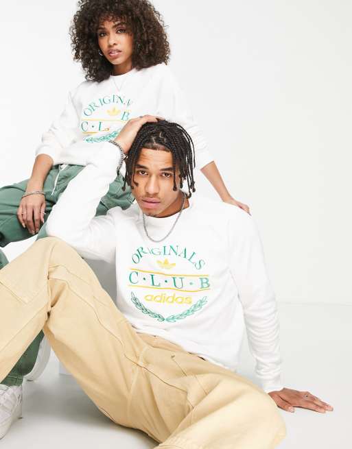 Sudadera blanca con estampado gráfico en el pecho Sports Resort Club de adidas Originals