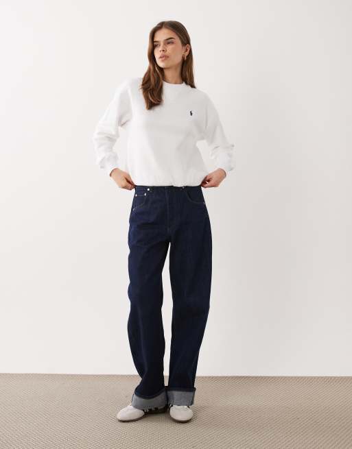 Sudadera blanca con logo de punto de Polo Ralph Lauren, 2 de 4