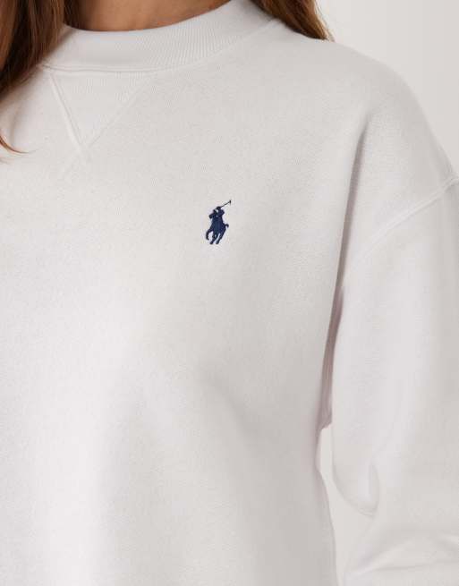 Sudadera blanca con logo de punto de Polo Ralph Lauren, 4 de 4