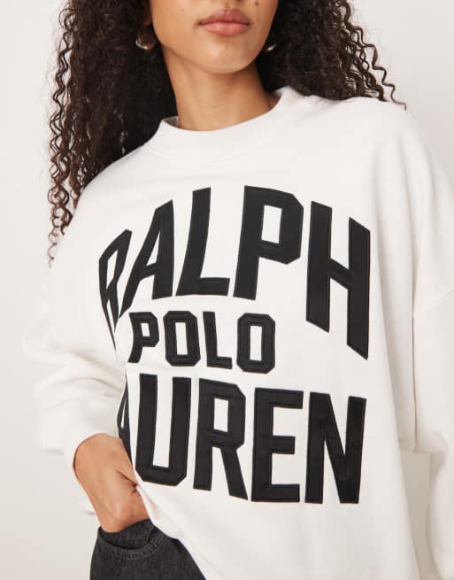 Sudadera blanca con logo en el pecho de Polo Ralph Lauren, 3 de 4