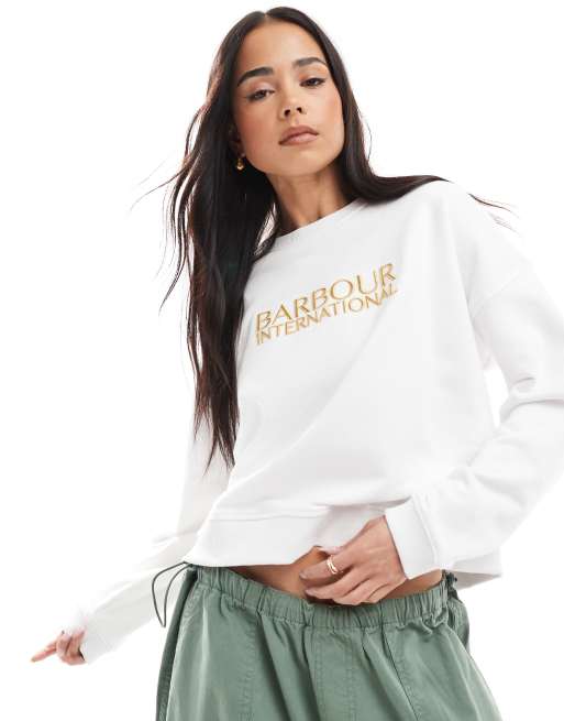 Sudadera blanca cuello redondo Dakota de Barbour International