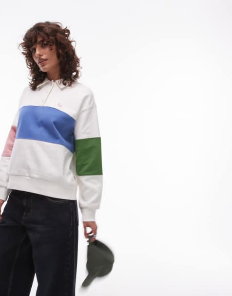 Sudadera blanca estilo polo de rugby con diseño color block y logo de Levi's - view 1