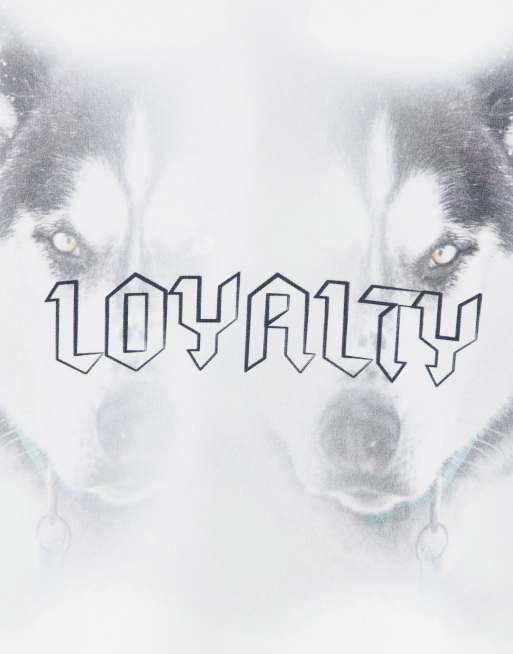 Sudadera extragrande con efecto lavado, capucha estampado de lobos en la parte trasera ADPT | ASOS