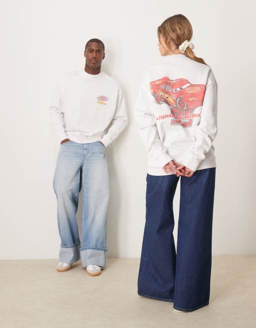 Sudadera blanca extragrande con estampado de Rayo McQueen de "Cars" de Disney Pixar de ASOS DESIGN, 4 de 4