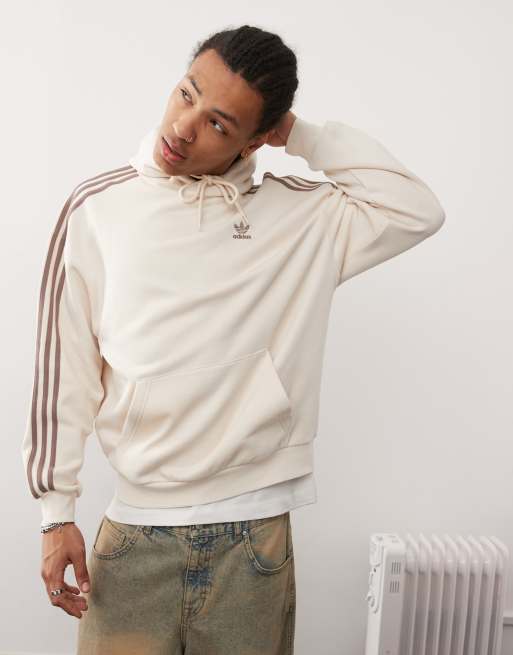 Sudadera blanca holgada con capucha Adicolor de adidas Originals